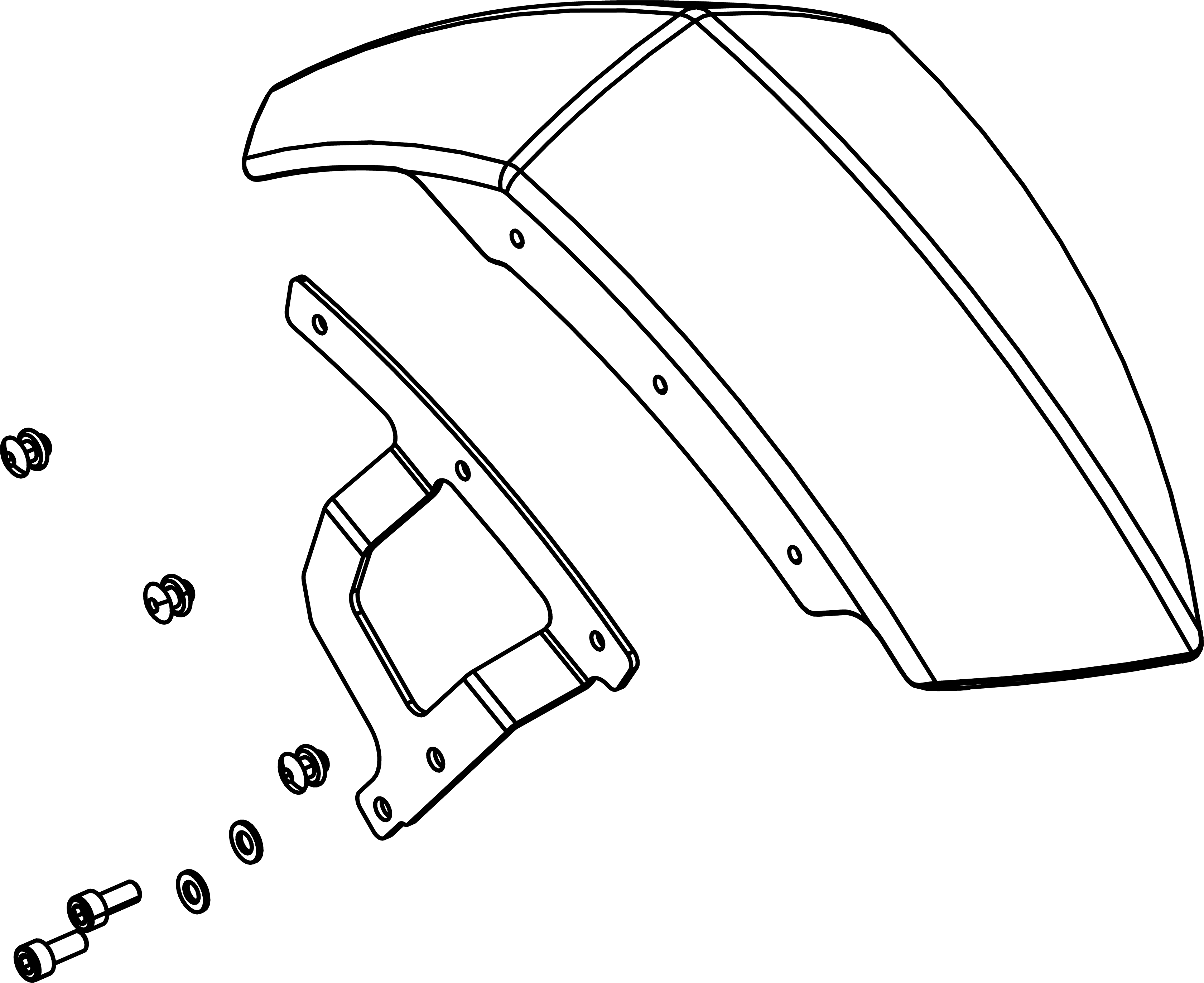 Assembled Front Fender for Electric ATV Scooters (Right)