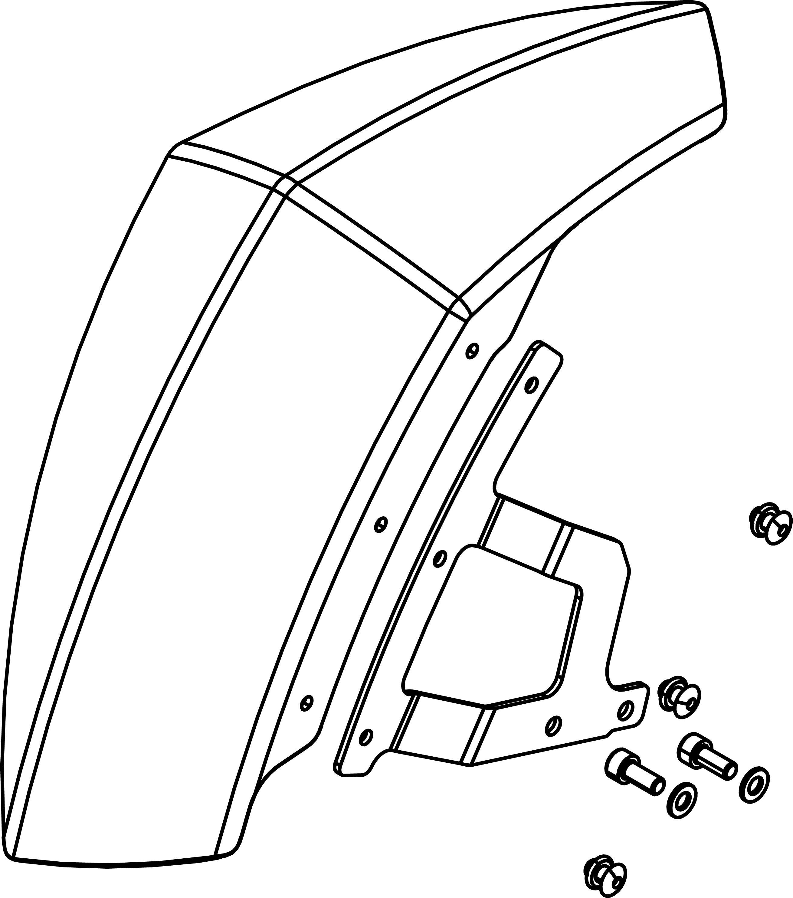 Assembled Front Fender for Electric ATV Scooter (Left)