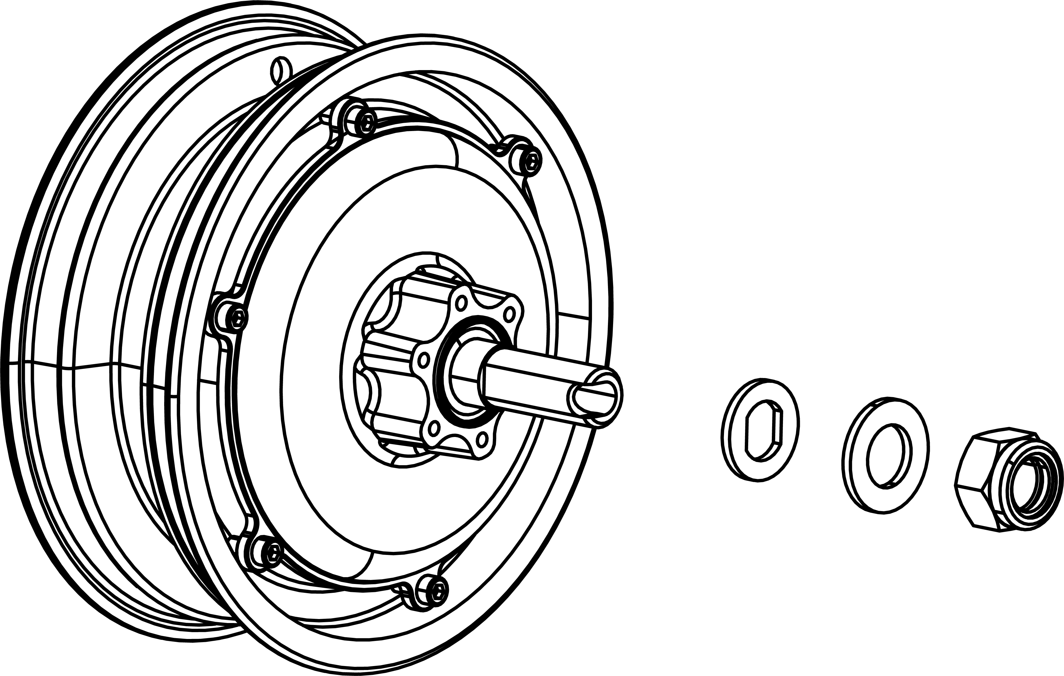 Electric ATV Scooter Hub Motor Left - Without Tire