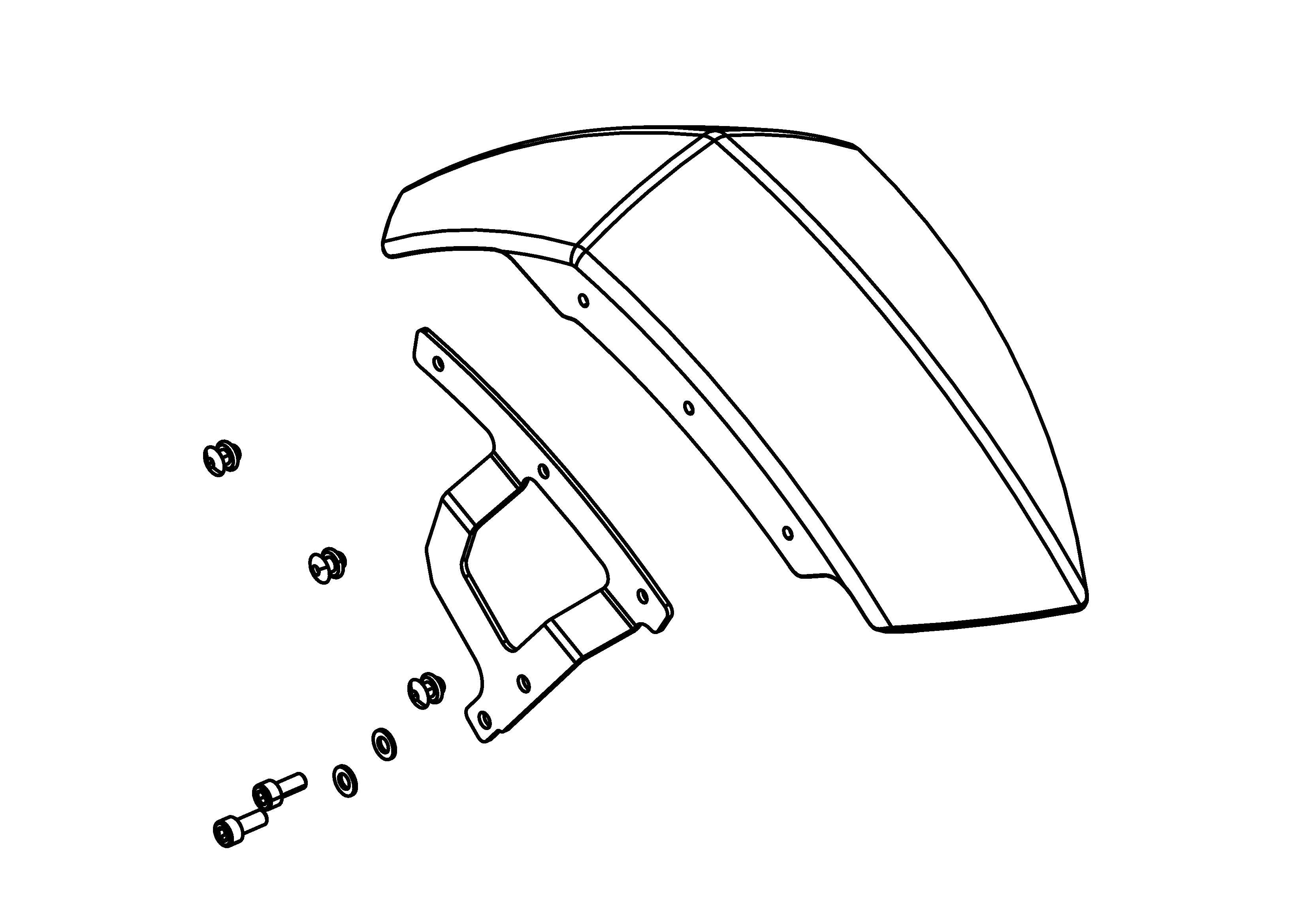 Assembled Front Fender for Electric ATV Scooters (Right)