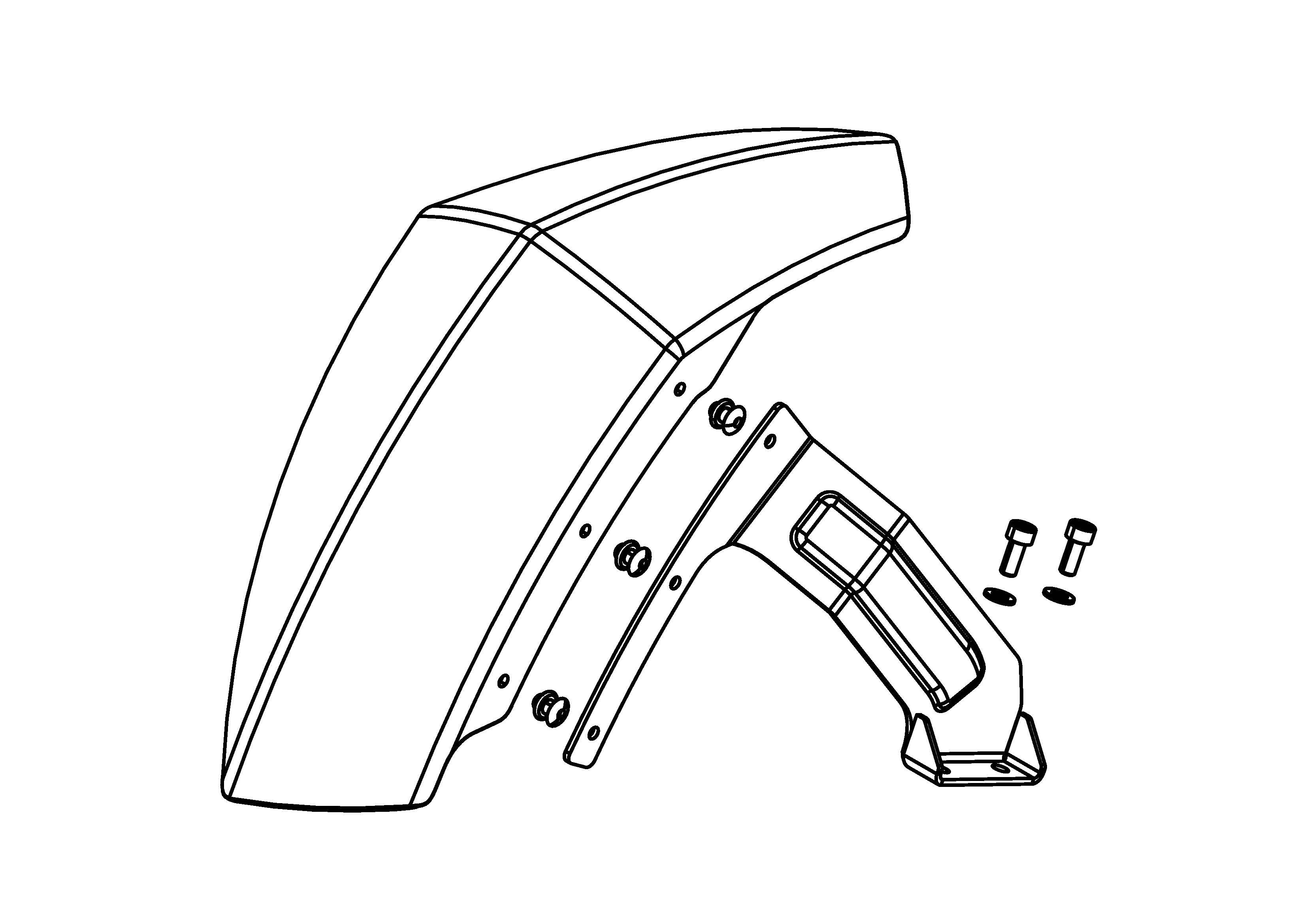 Assembled Rear Fender for Electric ATV Scooter Left