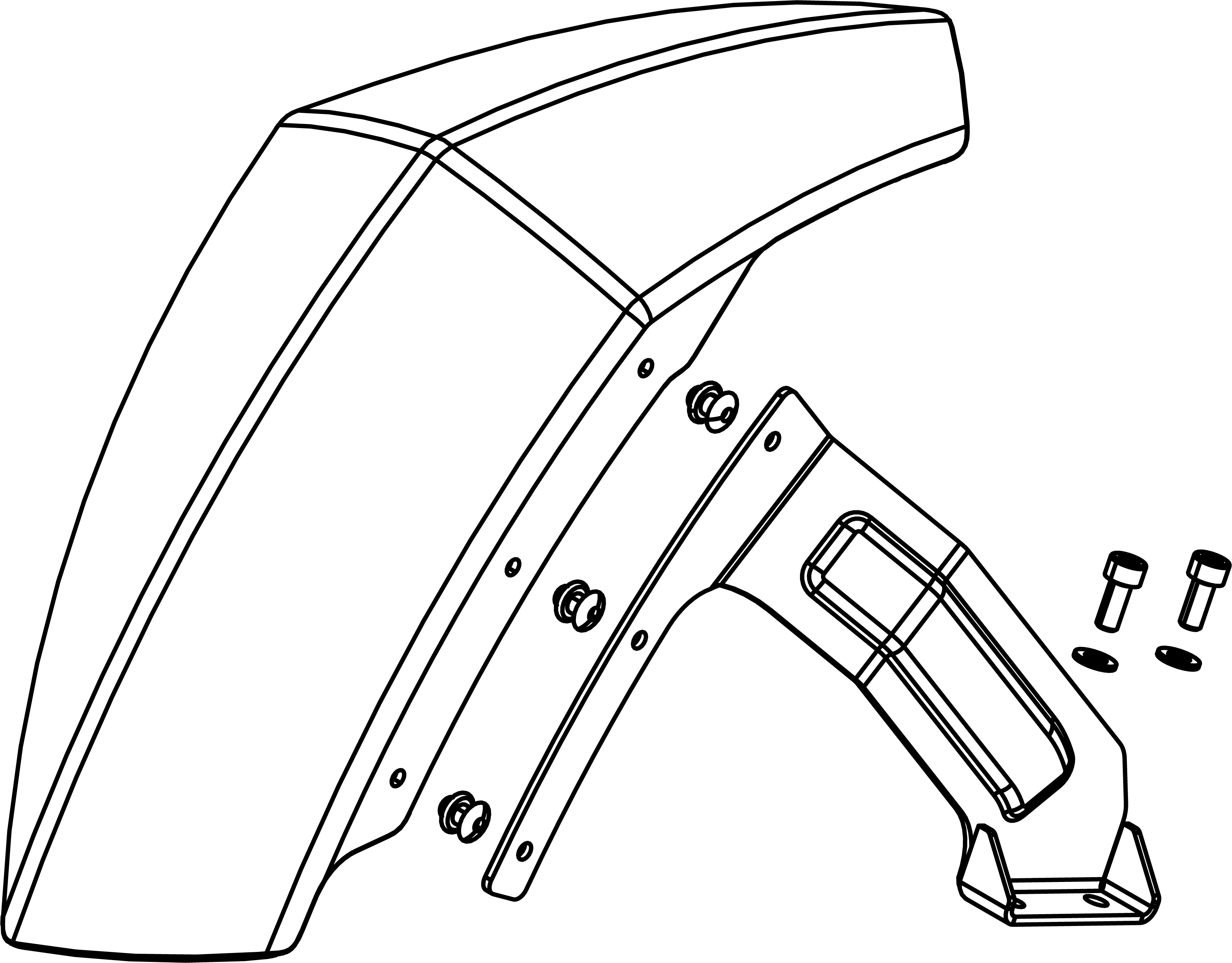 Assembled Rear Fender for Electric ATV Scooter Left