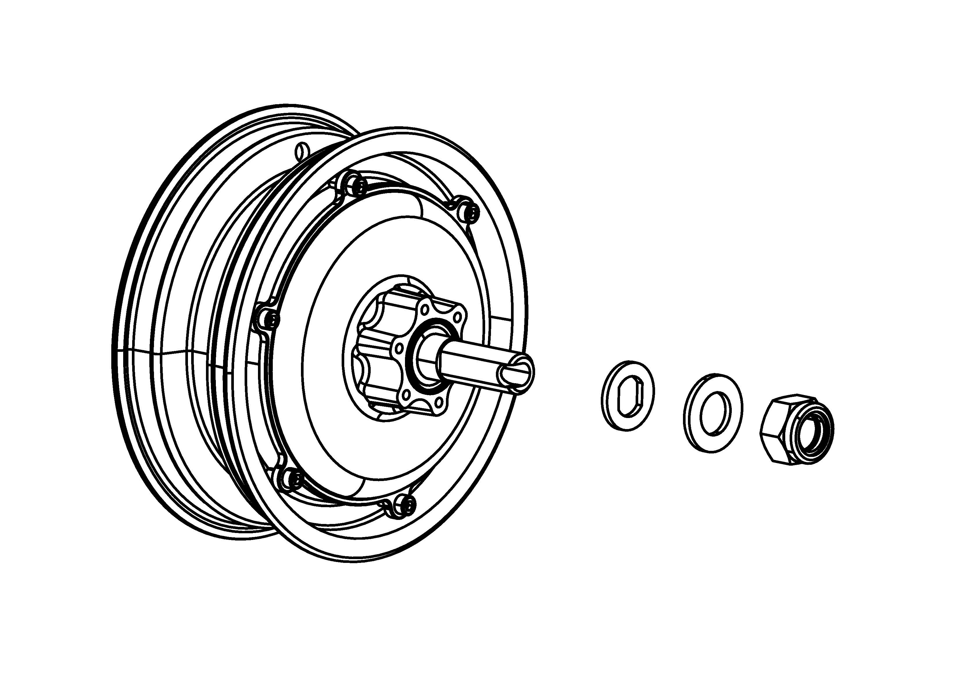 Electric ATV Scooter Hub Motor Left - Without Tire